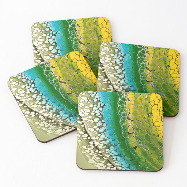 Item preview, Emerald Tide - Original Fluid Art designed and sold by PourtionOfArt.