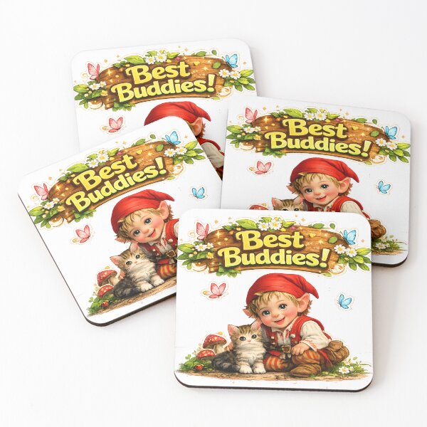 Item preview, Best Buddies Cute Elf and Kitten Design designed and sold by PMDesignStudio.