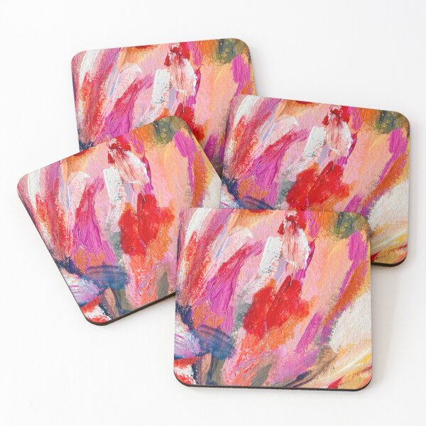 Item preview, Abstract Floral Petals Painting in Reds and Pinks designed and sold by helenannestudio.