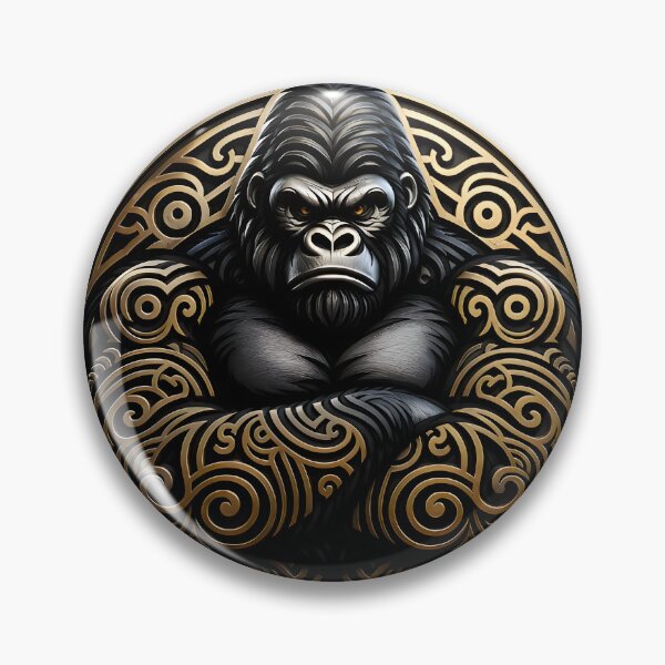 Item preview, Tribal Gorilla King – 3D Warrior Emblem designed and sold by Rostislav Tarasenko.