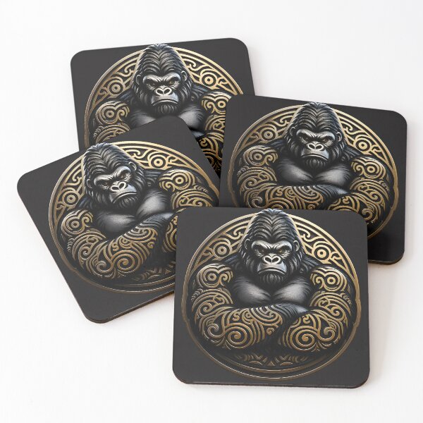 Item preview, Tribal Gorilla King – 3D Warrior Emblem designed and sold by Rostislav Tarasenko.