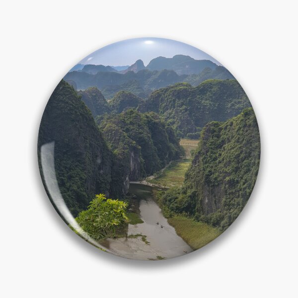 Item preview, Ngo Dong River from Lying Dragon Mountain Summit - Tam Coc Valley | Cinematic Ninh Binh Vietnam Art designed and sold by Ross.A.Campbell.