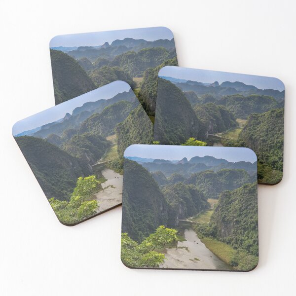 Item preview, Ngo Dong River from Lying Dragon Mountain Summit - Tam Coc Valley | Cinematic Ninh Binh Vietnam Art designed and sold by Ross.A.Campbell.