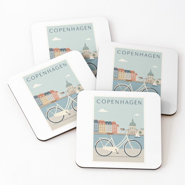 Item preview, Vintage Copenhagen Bicycle and Nyhavn Waterfront Art designed and sold by Beyond Destinations.