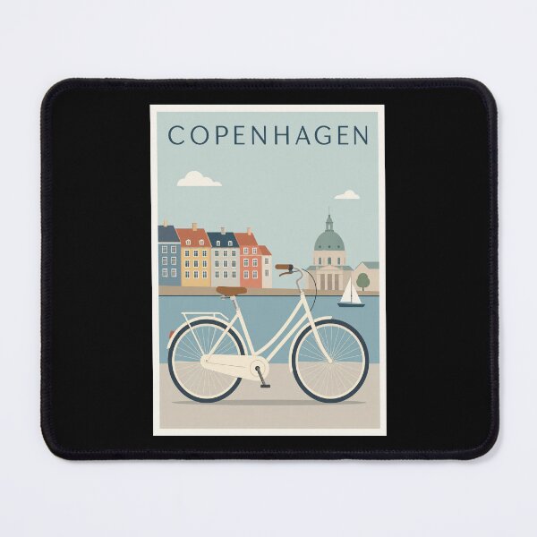 Item preview, Vintage Copenhagen Bicycle and Nyhavn Waterfront Art designed and sold by Beyond Destinations.