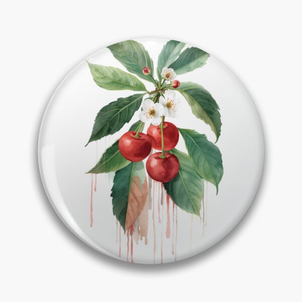 Item preview, Aesthetic Cherry Blossom & Fruit Drip Art - Vintage Botanical Print designed and sold by Atlasoloji.