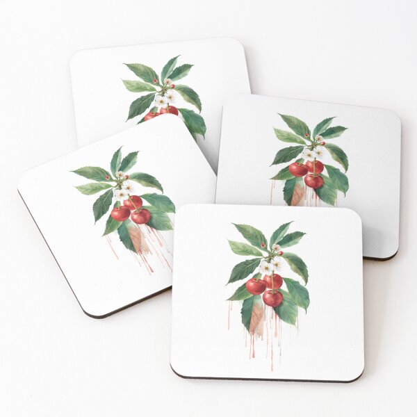 Item preview, Aesthetic Cherry Blossom & Fruit Drip Art - Vintage Botanical Print designed and sold by Atlasoloji.