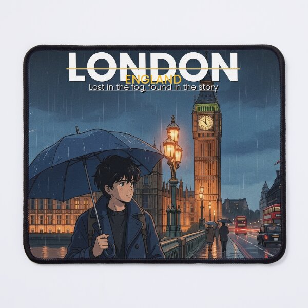 Item preview, London Aesthetic Retro Poster | Big Ben Foggy City Wall Art designed and sold by Edszart.