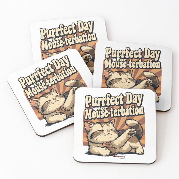 Item preview, Purrfect Day for Mouse-terbation — Funny Cat Pun Sticker 2 designed and sold by Sacred Absurdist.