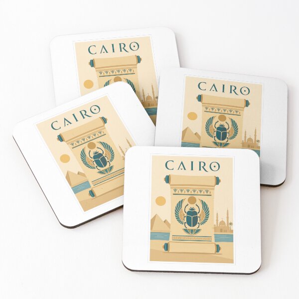 Item preview, Vintage Cairo Egypt Scarab and Pyramids designed and sold by Beyond Destinations.