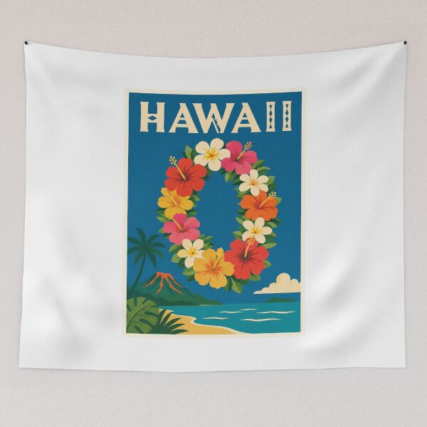Item preview, Vintage Hawaii Floral Lei and Volcano designed and sold by Beyond Destinations.