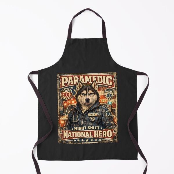Item preview, Funny Vintage Husky Paramedic Night Shift National Hero EMT EMS Dog Gift designed and sold by ClinicalHubs.
