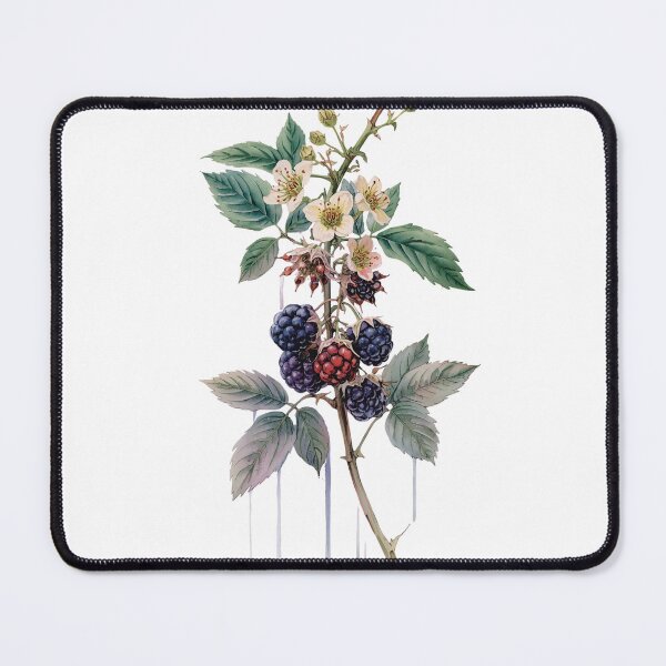 Item preview, Moody Blackberry & Blossom Drip Art - Dark Botanical Illustration designed and sold by Atlasoloji.