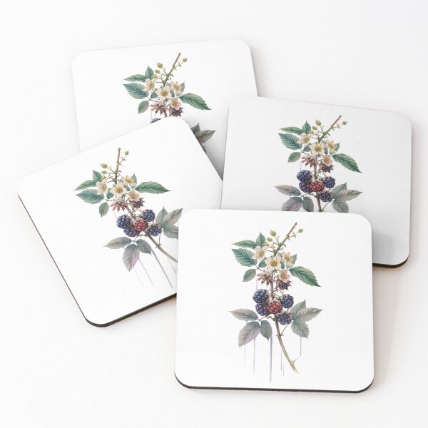 Item preview, Moody Blackberry & Blossom Drip Art - Dark Botanical Illustration designed and sold by Atlasoloji.