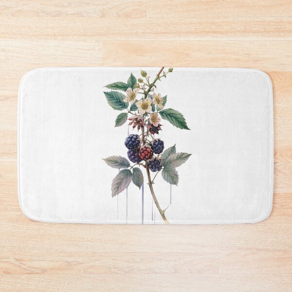 Item preview, Moody Blackberry & Blossom Drip Art - Dark Botanical Illustration designed and sold by Atlasoloji.