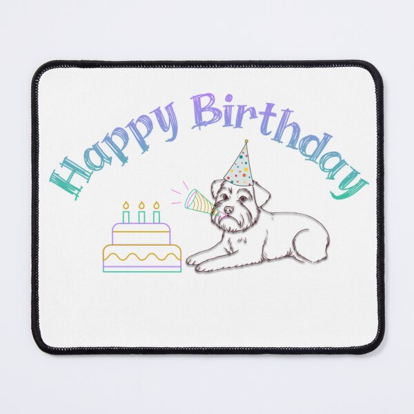 Item preview, Happy Birthday Schnauzer designed and sold by SunnyBatch.