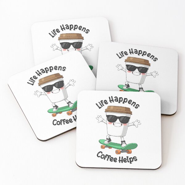 Item preview, Cute Coffee Cup Skater Cartoon designed and sold by zakvisuals.