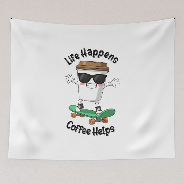 Item preview, Cute Coffee Cup Skater Cartoon designed and sold by zakvisuals.
