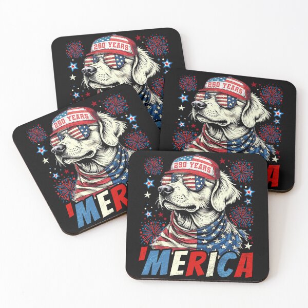 Item preview, golden dog merica 4th of july designed and sold by schoolofbullies.