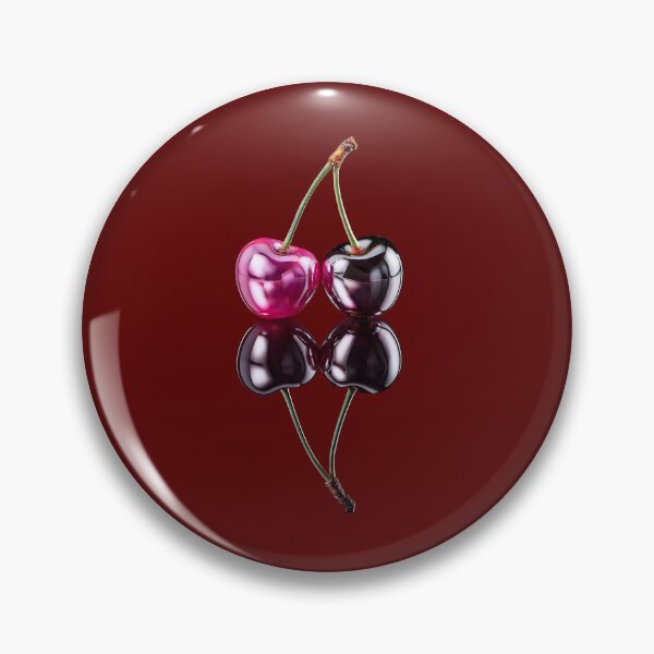 Item preview, Glossy metallic cherries on black background designed and sold by ChernivtsiSkoda.