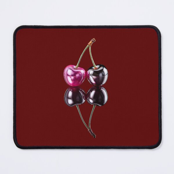 Item preview, Glossy metallic cherries on black background designed and sold by ChernivtsiSkoda.