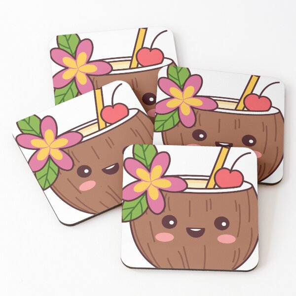 Item preview, Coconut Kawaii Drink With Flower designed and sold by ArtStudioUA.