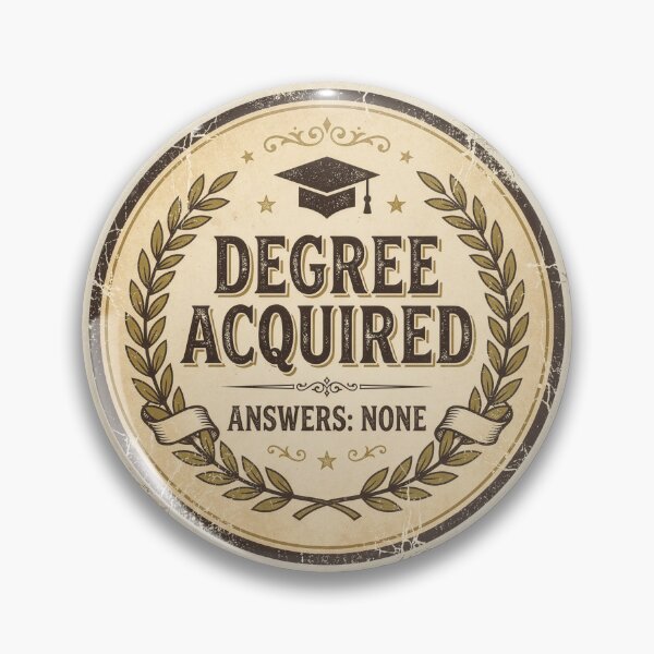 Item preview, Degree Acquired Answers None – Funny Vintage Graduation Gift designed and sold by StillWildink.
