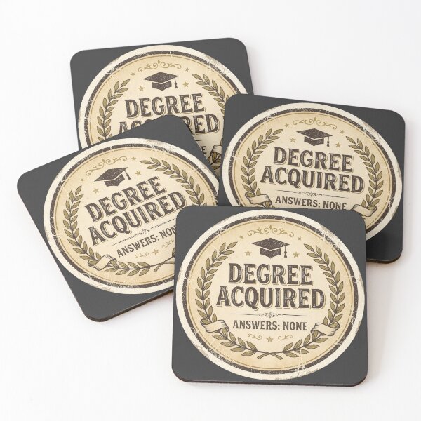 Item preview, Degree Acquired Answers None – Funny Vintage Graduation Gift designed and sold by StillWildink.