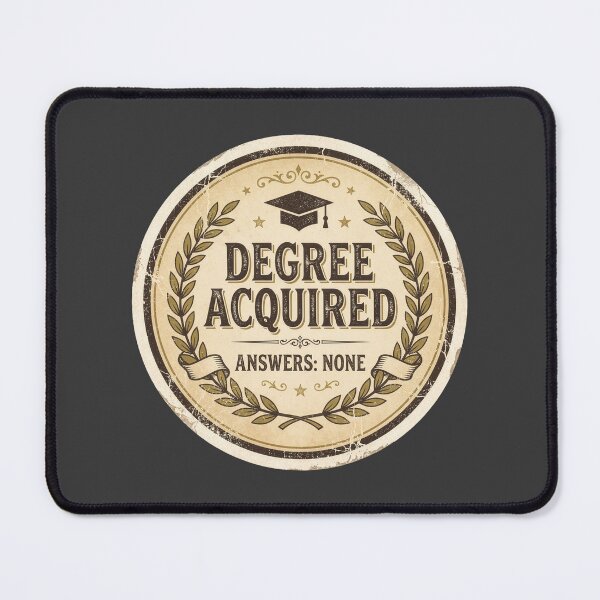 Item preview, Degree Acquired Answers None – Funny Vintage Graduation Gift designed and sold by StillWildink.