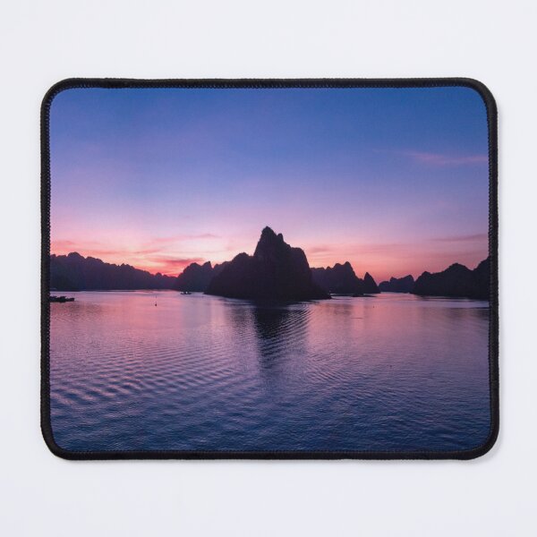 Item preview, Sunset over Ha Long Bay - Golden Hour | Majestic Vietnam Seascape Art designed and sold by Ross.A.Campbell.