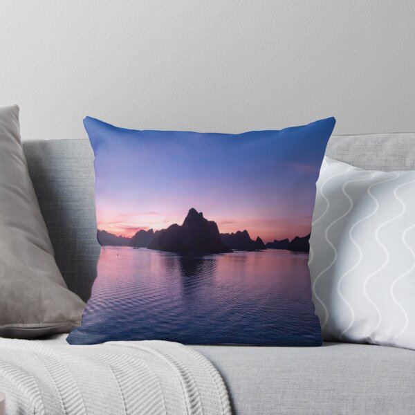 Item preview, Sunset over Ha Long Bay - Golden Hour | Majestic Vietnam Seascape Art designed and sold by Ross.A.Campbell.