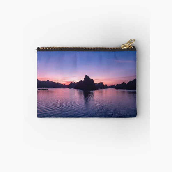 Item preview, Sunset over Ha Long Bay - Golden Hour | Majestic Vietnam Seascape Art designed and sold by Ross.A.Campbell.