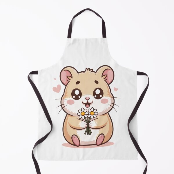 Item preview, Cute Kawaii Hamster Holding Daisies Wholesome Floral Animal Art designed and sold by AlexandraSand.