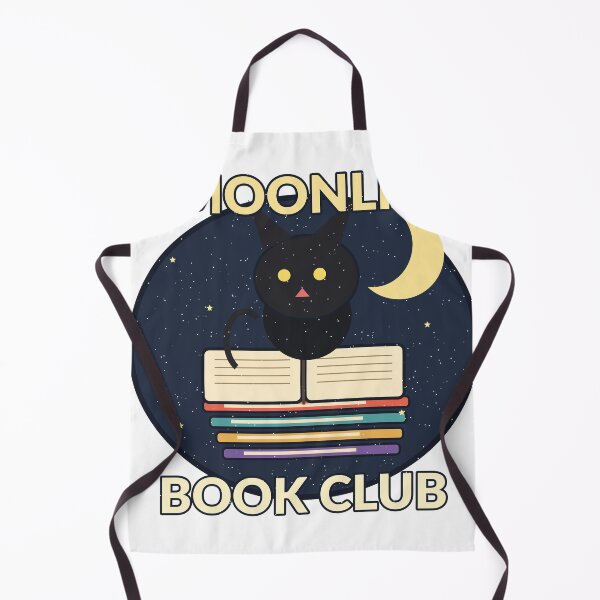 Artikelvorschau, Moonlit Book Club Süßes Schwarze Katze Bücher Design entworfen und verkauft von Cozy Oddities Studio.