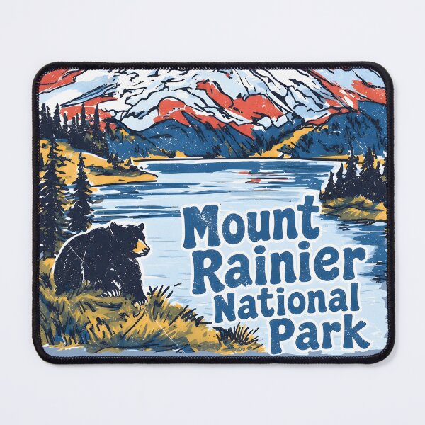 Item preview, Mount Rainier National Park Colorful Landscape Cute Bear designed and sold by HowToCanadian.