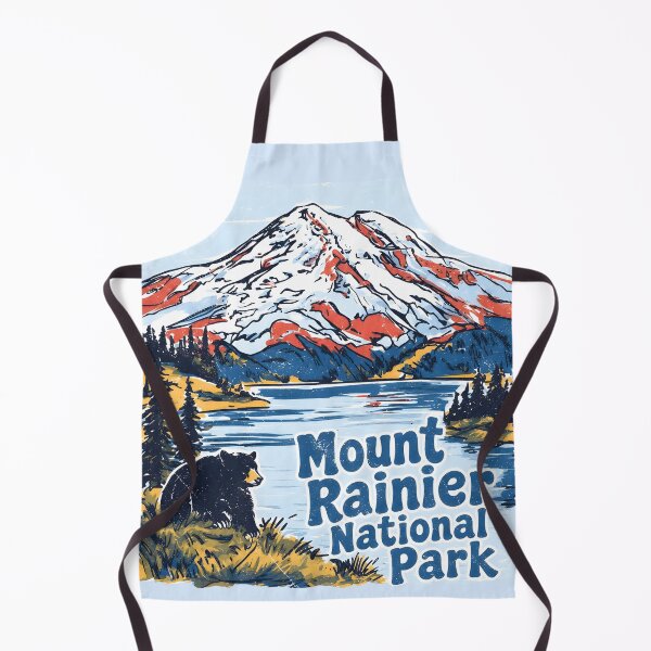 Item preview, Mount Rainier National Park Colorful Landscape Cute Bear designed and sold by HowToCanadian.