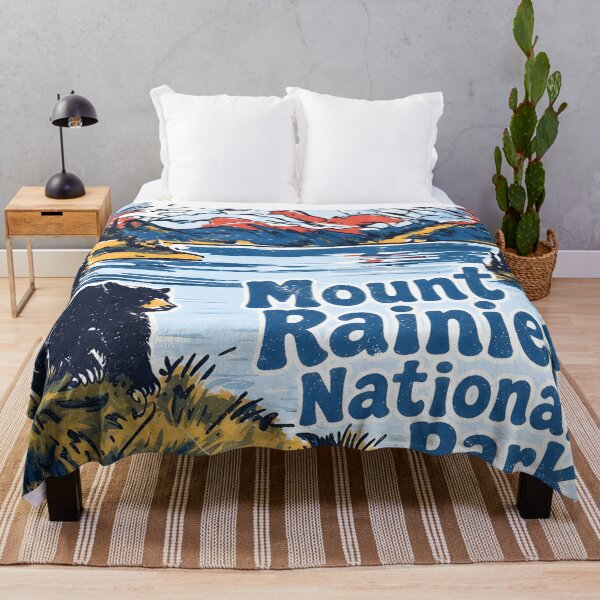 Item preview, Mount Rainier National Park Colorful Landscape Cute Bear designed and sold by HowToCanadian.