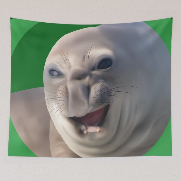 Item preview, Grumpy Ihupuku (Elephant Seal) on Green designed and sold by GivernyKate.
