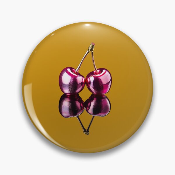 Item preview, Glossy metallic cherries on black background designed and sold by ChernivtsiSkoda.