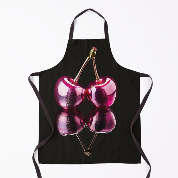 Item preview, Glossy metallic cherries on black background designed and sold by ChernivtsiSkoda.