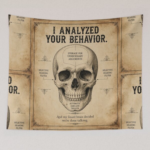 Item preview, I Analyzed Your Behavior | Vintage Lizard Brain Skull Design designed and sold by InnerwayStudio.