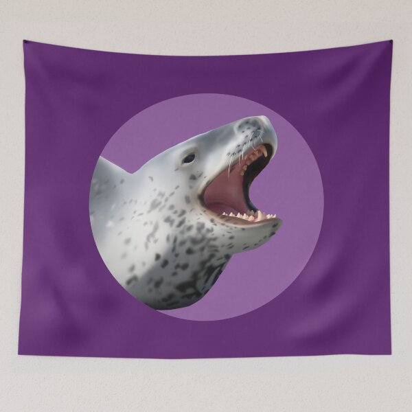 Item preview, Leopard Seal Yawn on Purple designed and sold by GivernyKate.