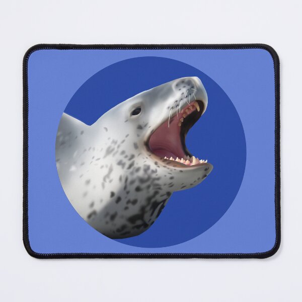 Item preview, Leopard Seal Yawn on Blue designed and sold by GivernyKate.