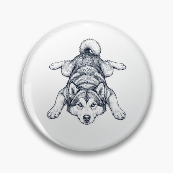 Item preview, Vintage Alaskan Malamute Splooting Dog Mom Dad Lover designed and sold by DoodleTortle.
