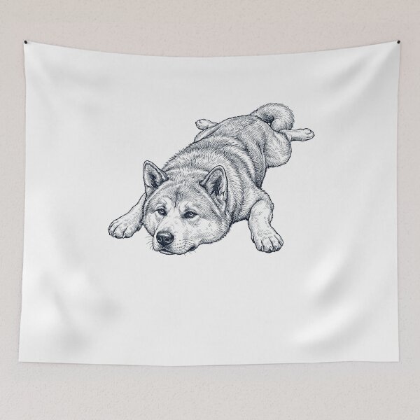 Item preview, Vintage Akita Splooting Dog Mom Dad Lover designed and sold by DoodleTortle.