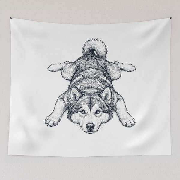 Item preview, Vintage Alaskan Malamute Splooting Dog Mom Dad Lover designed and sold by DoodleTortle.