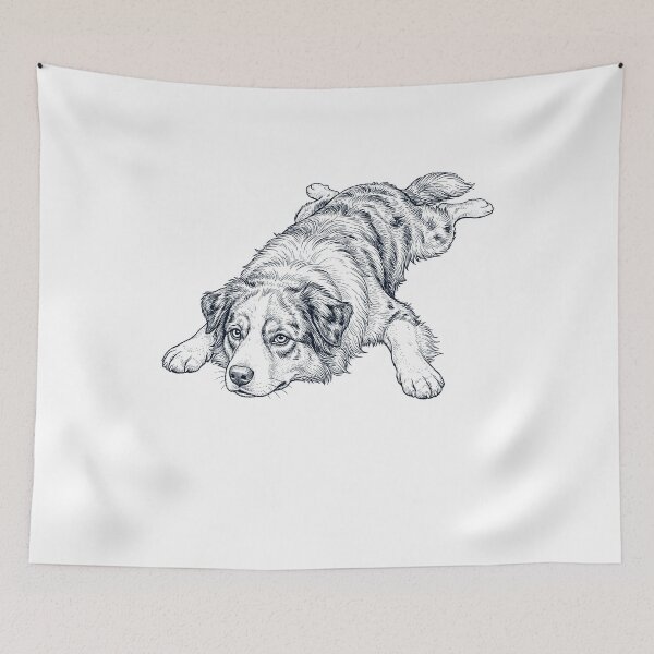 Item preview, Vintage Australian Shepherd Splooting Dog Mom Dad Lover designed and sold by DoodleTortle.