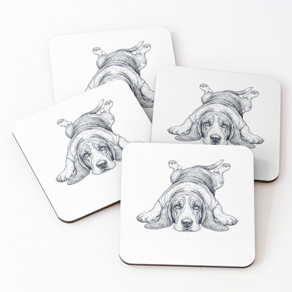 Item preview, Vintage Basset Hound Splooting Dog Mom Dad Lover designed and sold by DoodleTortle.