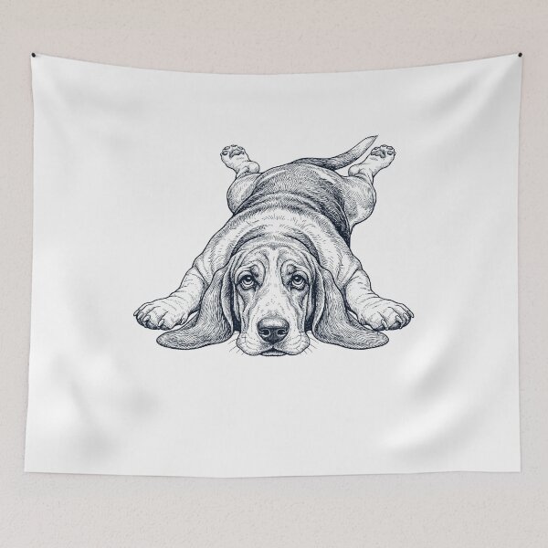 Item preview, Vintage Basset Hound Splooting Dog Mom Dad Lover designed and sold by DoodleTortle.