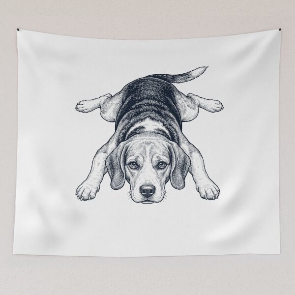 Item preview, Vintage Beagle Splooting Dog Mom Dad Lover designed and sold by DoodleTortle.